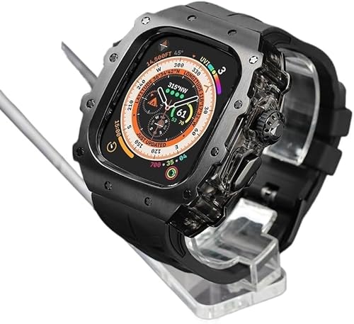 JPXXFM Rugged Edelstahl Watch Case Watch Gurt Mod Kit ， für Serie 9/8/7 45 mm Ultra 2 49 mm 44 mm ， Frauen Frauen Metall Cover Gummi -Sport -Uhren Bands von JPXXFM