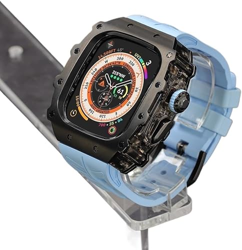 JPXXFM Rugged Edelstahl Watch Case Watch Gurt Mod Kit ， für Serie 9/8/7 45 mm Ultra 2 49 mm 44 mm ， Frauen Frauen Metall Cover Gummi -Sport -Uhren Bands von JPXXFM