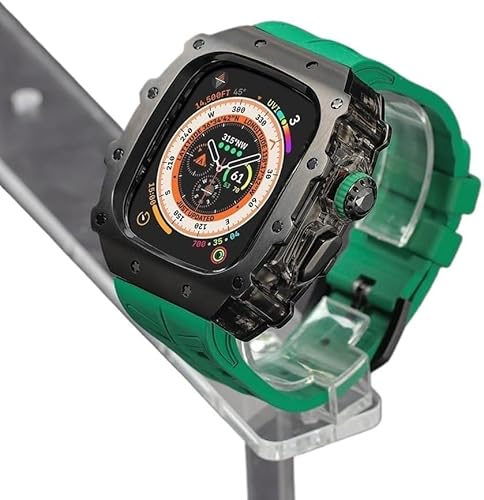 JPXXFM Rugged Edelstahl Watch Case Watch Gurt Mod Kit ， für Serie 9/8/7 45 mm Ultra 2 49 mm 44 mm ， Frauen Frauen Metall Cover Gummi -Sport -Uhren Bands von JPXXFM