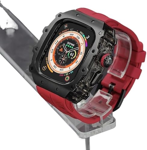 JPXXFM Rugged Edelstahl Watch Case Watch Gurt Mod Kit ， für Serie 9/8/7 45 mm Ultra 2 49 mm 44 mm ， Frauen Frauen Metall Cover Gummi -Sport -Uhren Bands von JPXXFM