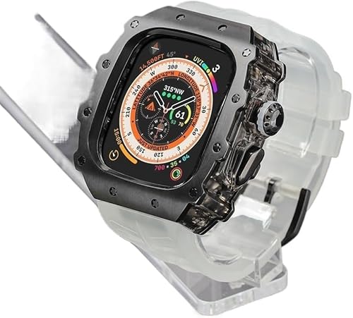 JPXXFM Rugged Edelstahl Watch Case Watch Gurt Mod Kit ， für Serie 9/8/7 45 mm Ultra 2 49 mm 44 mm ， Frauen Frauen Metall Cover Gummi -Sport -Uhren Bands von JPXXFM