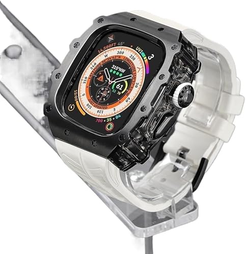 JPXXFM Rugged Edelstahl Watch Case Watch Gurt Mod Kit ， für Serie 9/8/7 45 mm Ultra 2 49 mm 44 mm ， Frauen Frauen Metall Cover Gummi -Sport -Uhren Bands von JPXXFM