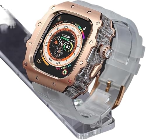 JPXXFM Rugged Edelstahl Watch Case Watch Gurt Mod Kit ， für Serie 9/8/7 45 mm Ultra 2 49 mm 44 mm ， Frauen Frauen Metall Cover Gummi -Sport -Uhren Bands von JPXXFM