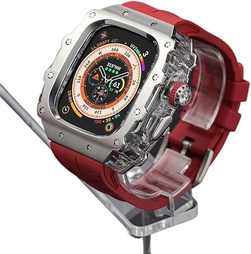JPXXFM Rugged Edelstahl Watch Case Watch Gurt Mod Kit ， für Serie 9/8/7 45 mm Ultra 2 49 mm 44 mm ， Frauen Frauen Metall Cover Gummi -Sport -Uhren Bands von JPXXFM