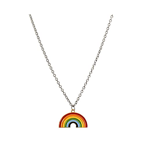 JPXXFM Schmuck/Halsketten Personalisierte Paar Halskette, Titanstahlkettenkette, Regenbogenkrümmungskette, Halsketten Jewlery Damenanhänger von JPXXFM