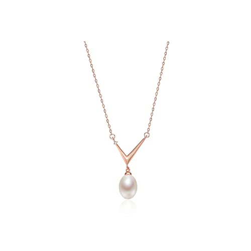 JPXXFM Schmuck/Halsketten S925 Halskette Geschenk Süßwasserperlen Anhänger Kette 6-7mm weiße Tropfenform mit Diamond Mode weibliche Schmuck Frauen-Anhänger von JPXXFM