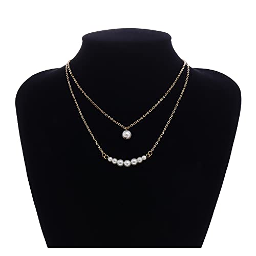 JPXXFM Schmuck/Halsketten geschichtet kurz Choker für Frauen weiße Perlen Hochzeitshochkragen Geschenke Frauenanhänger von JPXXFM