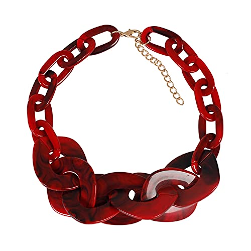 JPXXFM Schmuck-/Halsketten Mode -Punk -Harzharz -Kette Großer Anhänger übertriebener Retro -Acryl -Frauen -Anhänger von JPXXFM