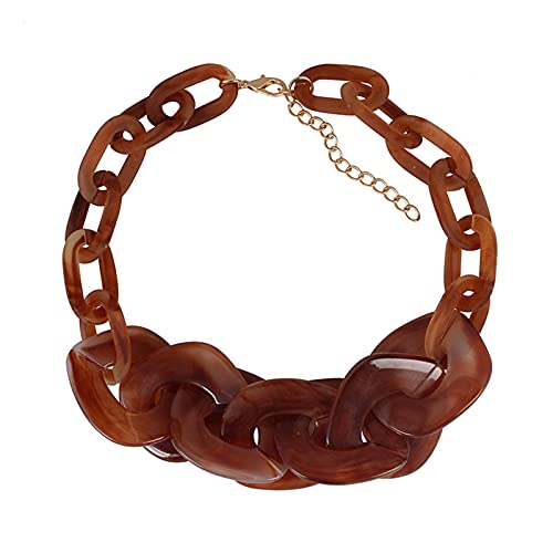 JPXXFM Schmuck-/Halsketten Mode -Punk -Harzharz -Kette Großer Anhänger übertriebener Retro -Acryl -Frauen -Anhänger von JPXXFM