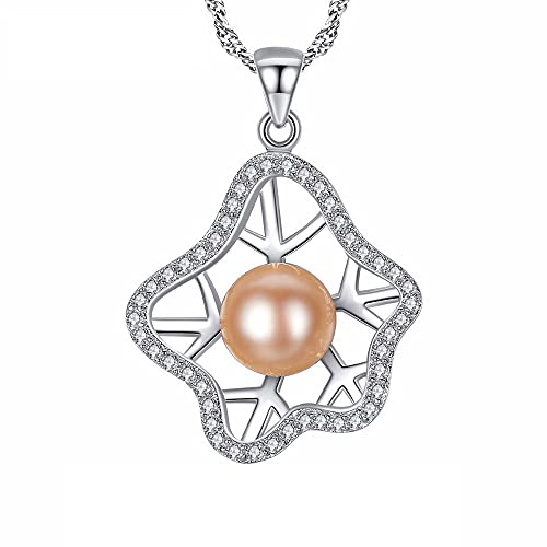 JPXXFM Schmuck für Frauen natürliche rosa Perle 925 Ketten Halskette Anhänger Frauen Hochzeit Schmuck Schmuck von JPXXFM