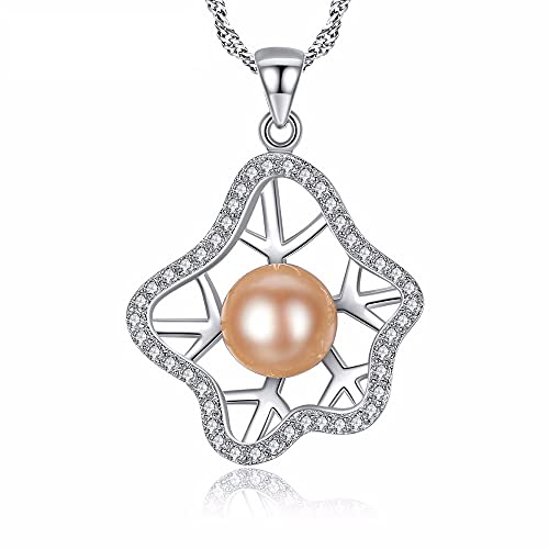 JPXXFM Schmuck für Frauen natürliche rosa Perle 925 Ketten Halskette Anhänger Frauen Hochzeit Schmuck Schmuck von JPXXFM