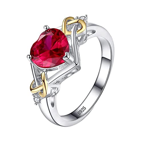 JPXXFM Schmuck für Herzform Rubin Edelstein Finger Hochzeitszubehör von JPXXFM