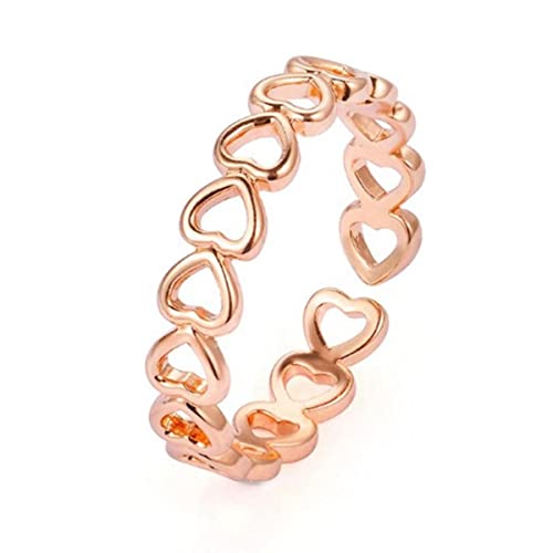JPXXFM Silberne Farbe ausgehöhltes Herzform offenes Ring Design Süßes Mode Liebesschmuck für Frauen Mädchen Kind Geschenke Verstellbar von JPXXFM