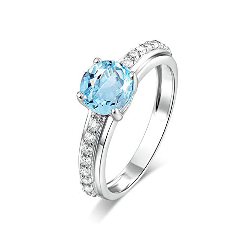 JPXXFM Silberring graviert maßgeschneiderte Topaz Frauen Ehering -Ringbänder Silber Ring Graviertes Custom von JPXXFM