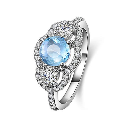 JPXXFM Silberringe Engagement Silver Topaz Verlobungsring für ihre Silberringe Versprechen JPXXFM Silberringe Engagement Silver Topaz Verlobungsring für ihre Silberringe Versprechen von JPXXFM