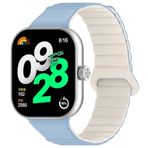 JPXXFM Silikonmagnetgurt für Redmi Watch 4 Accessoires Ersatz Smart Watch Band Armband Soft Sport Armband für Miband 8pro Watchbänder von JPXXFM