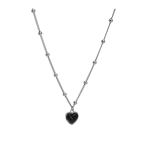 JPXXFM Thermochrome Kristall Halskette Herz Anhänger Halskette Temperament Anhänger Halskette Retro Halskette Ladies Party Schmuck lustig von JPXXFM