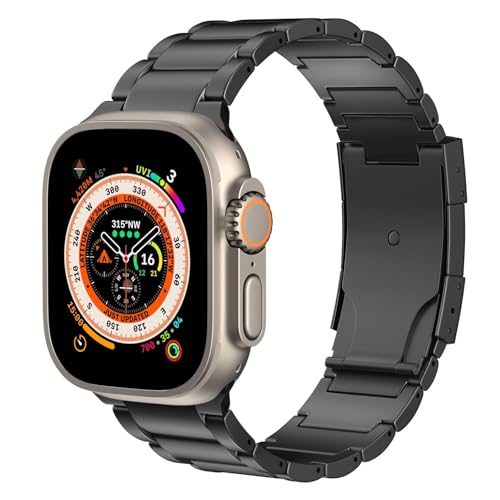 JPXXFM Titan -Armband für Uhrenband 49 mm 45 mm 44 mm 42 mm iwatch2 SE 2 Serie 9 8 7 6 5 4 3 2 1, Titane Ersatz -Uhrarmband mit Bereitstellungsschleife von JPXXFM