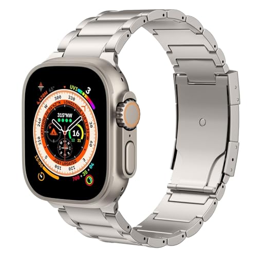 JPXXFM Titan -Armband für Uhrenband 49 mm 45 mm 44 mm 42 mm iwatch2 SE 2 Serie 9 8 7 6 5 4 3 2 1, Titane Ersatz -Uhrarmband mit Bereitstellungsschleife von JPXXFM