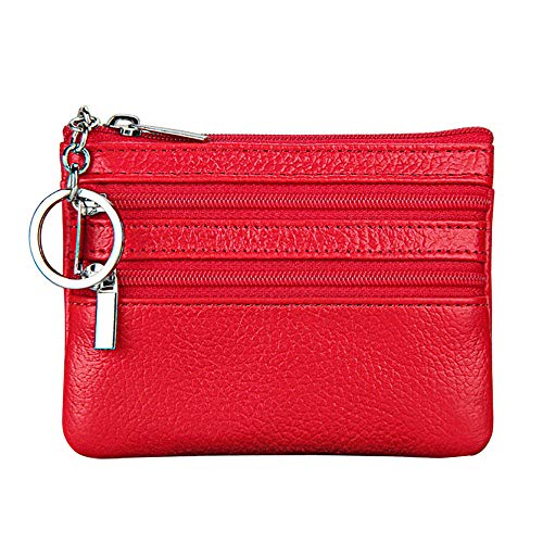 JPXXFM Tragetasche Brieftaschen Brieftaschen Halter Frauenbeutel Reißverschluss Wechsel Wechsel Brieftasche Hülle Key Wallet Wallet Pen (rot, eine Größe) von JPXXFM