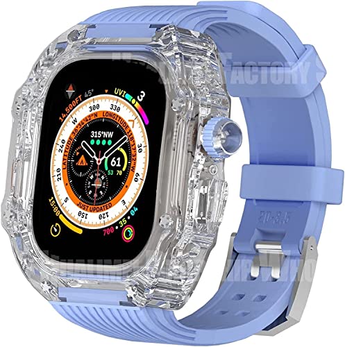 JPXXFM Transparent Watch Cover Silicon Sport Watch Band Mod Kit ， für Ultra 8 7 6 5 4 SE 44 mm 45 mm 49mm Serie Ersetzen Sie den Uhrengurt von JPXXFM