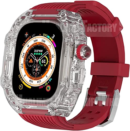 JPXXFM Transparent Watch Cover Silicon Sport Watch Band Mod Kit ， für Ultra 8 7 6 5 4 SE 44 mm 45 mm 49mm Serie Ersetzen Sie den Uhrengurt von JPXXFM