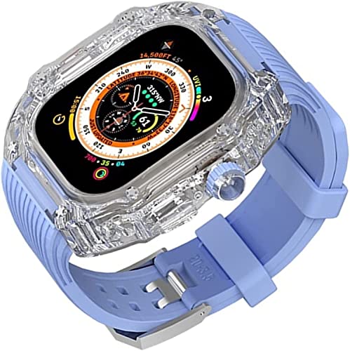 JPXXFM Transparente Uhrenkoffer mit Armband für 8 7 6 5 4 Se 49 mm 45 mm 44 mm vollständig transparentes Ersatzarmband von JPXXFM