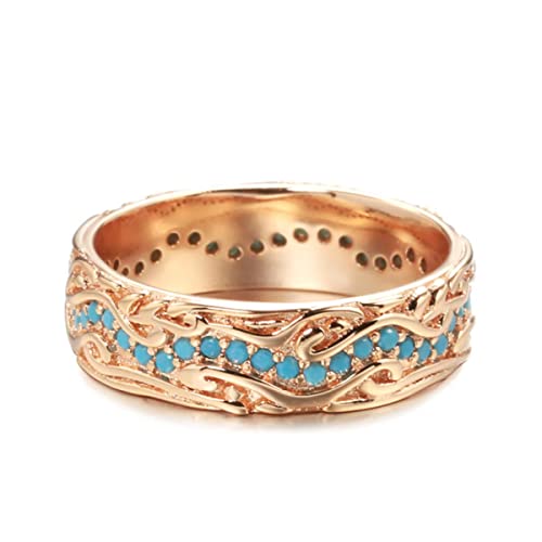 JPXXFM Trendy 585 Rose Full Circle Ring Exquisit türkisstapelbar Fingerring für Frauen feiner Vintage -Schmuck JPXXFM Trendy 585 Rose Full Circle Ring Exquisit türkisstapelbar Fingerring für Frauen feiner Vintage -Schmuck von JPXXFM