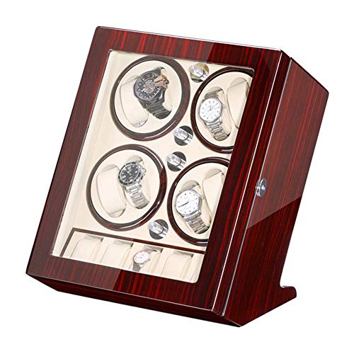 JPXXFM Uhr Wickler Automatic Watch Winder Box für Wickeln 8 Uhren 5 Aufbewahrungsklavierfarbe außen ruhiger Motor Fit Lady Man Uhren, weiß, b Uhr Wickler von JPXXFM