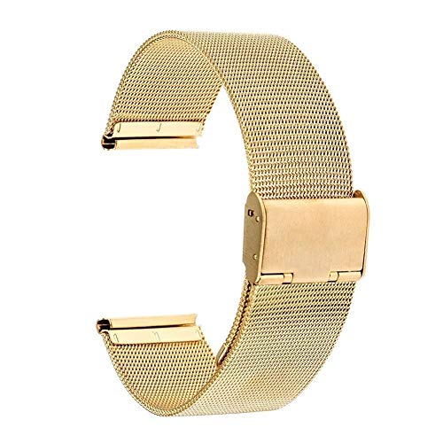 JPXXFM Uhrengurt Universal Watchband 16 mm 18 mm 20 mm 20 mm Mesh Edelstahl Bandglied Armband Schwarzes Roségold Silber von JPXXFM