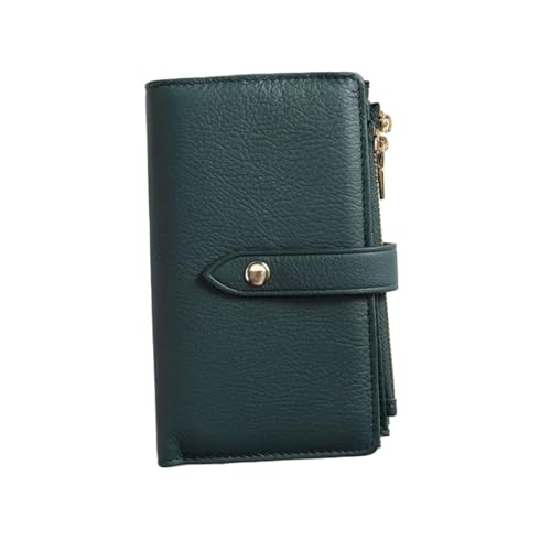 JPXXFM Visitenkartenkoffer Geld Clips Frauen Kuhladen Lange Geldbörsen echtes Lederblockieren (Größe: grün) von JPXXFM