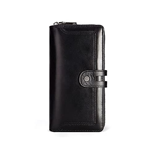 JPXXFM Visitenkartenkoffer Geld Organisatoren Männer echte Leder -Geldclips blockieren Brieftaschen (Farbe: Schwarz) von JPXXFM