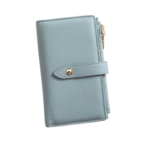 JPXXFM Visitenkartenkoffer Geldclips Frauen mit Langbrieftaschen echtes Lederblockieren (Größe: Blau) von JPXXFM