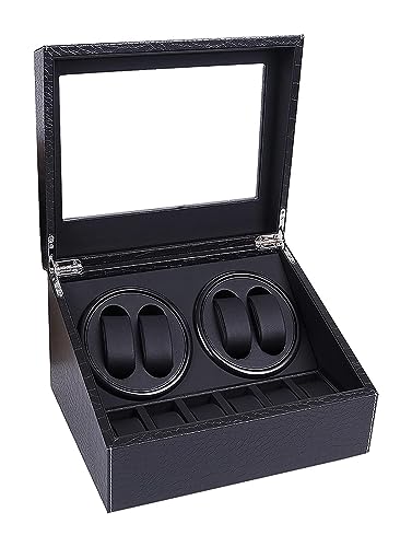 JPXXFM Watch Box Automatic Watch Winder Display Box with Quiet Motors, Carbon Fiber Leather Winder, Automatic Rotation,4+6 Leather Rotating Display Watch Case JPXXFM Watch Box Automatic Watch Winder Display Box with Quiet Motors, Carbon Fiber Leather Winder, Automatic Rotation,4+6 Leather Rotating Display Watch Case von JPXXFM