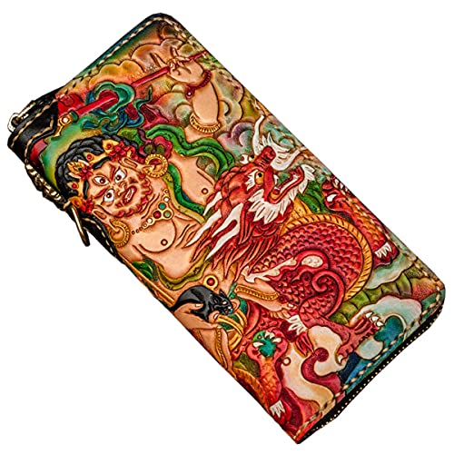 JPXXFM Weiße Fortuna Erste Schicht Cowide Reißverschluss um Brieftasche Reißverschluss Kupplungspur von JPXXFM