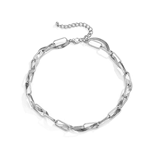 JPXXFM for Women Elegant, Chain Necklaces for Women AdjustableOne colorCustomPlated Oval Link and Snake Chain Necklace von JPXXFM