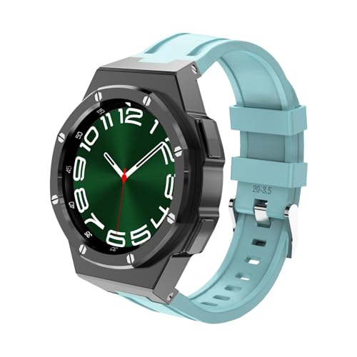 Luxus Metal Watch Band Case Modification Kit für Samsung Galaxy Watch 6 Klassiker 43 mm 47 mm Edelstahl Lünette Silikongurt Armband Set von JPXXFM