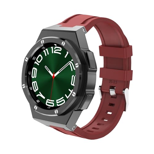 Luxus Metal Watch Band Case Modification Kit für Samsung Galaxy Watch 6 Klassiker 43 mm 47 mm Edelstahl Lünette Silikongurt Armband Set von JPXXFM