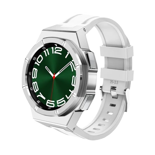Luxus Metal Watch Band Case Modification Kit für Samsung Galaxy Watch 6 Klassiker 43 mm 47 mm Edelstahl Lünette Silikongurt Armband Set von JPXXFM
