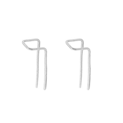 Minimalistische doppelpierende Ohrringe für Frauen Männer Sterling Silversilver Bar Threader Dangle Drop Safety Pin 2 Lochlappen gebeugt von JPXXFM