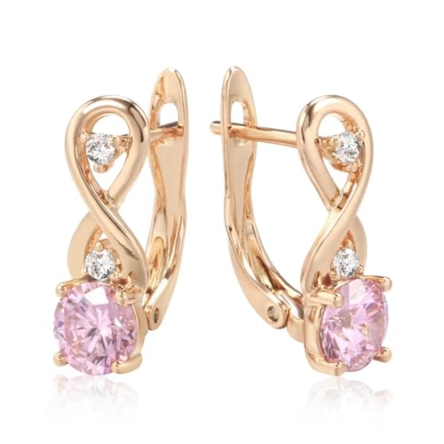 Ohrringe Frauen Gestüt Hoop Ohrringe Vintage Pink natürliche Zirkonohrringe für Frauen 585 Rosenfarbe 8 Form Ohrring Ohrringe Frauen Gestüt Hoop Ohrringe Vintage Pink natürliche Zirkonohrringe für Frauen 585 Rosenfarbe 8 Form Ohrring von JPXXFM