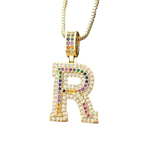 Ornamente neue 2025 Geschenk Mode 26 Alphabet Anhänger Halsketten mehrfarbige anfängliche Buchstaben Halsketten Paare Juwely Geschenke für Frauen mit für Sie Schmuck Mode kreativ von JPXXFM