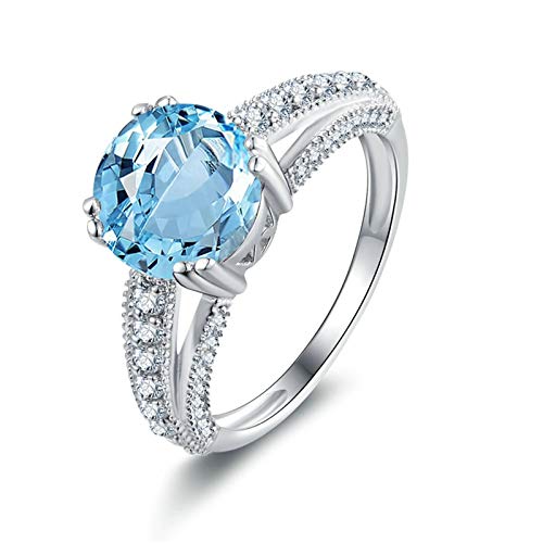 Sterling -Ringe für Frauen 925 Topaz Damenring Gravurer Silberring 925 Sterling -Ringe für Frauen 925 Topaz Damenring Gravurer Silberring 925 von JPXXFM