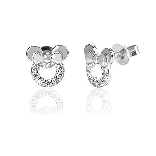 Sterling SilverSilver CZ Mouse Stud Earrings for Girls Women Cubic Zirconia Tiny Cute Mice Stud Post Pin Earring Hypoallergenic for Sensitive Ear Dainty Jewelry Gifts von JPXXFM