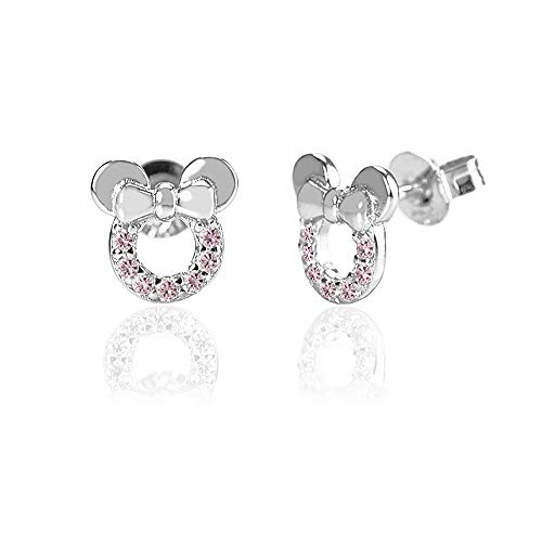 Sterling SilverSilver CZ Mouse Stud Earrings for Girls Women Cubic Zirconia Tiny Cute Mice Stud Post Pin Earring Hypoallergenic for Sensitive Ear Dainty Jewelry Gifts von JPXXFM