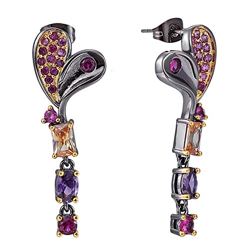 Ttdgyyxw Liebesohrringe für Frauen Fuchsia Tone Cubic-verknüpfter Tropfen für Party, Bankett, präsentiert Jewel, von JPXXFM