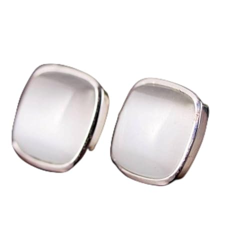 Ttdgyyxw Mode Kreativität Schmuckplatz Square Lapis Lazuli Synthetische Opalni Mode weibliche Ohrstolder Ohrhörer/Weiß Opal, Weiß, Pink, von JPXXFM