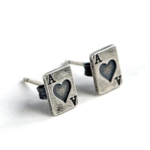 Ttdgyyxw Poker Stud Ohrringe Persönlichkeit Kreativ Poker Ace Hearts Ohrring Ohrpiercing Studs Schmuck, von JPXXFM