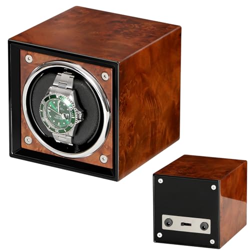 Uhr Wickler Single Watch Winder für automatische Uhren 4 Rotationsmodi selbstwindeende mechanische Uhrstaubdaude mit ruhigem Motor für Männer und Frauen Uhren (Farbe: C) Atmosphäre Wickler Wickler von JPXXFM
