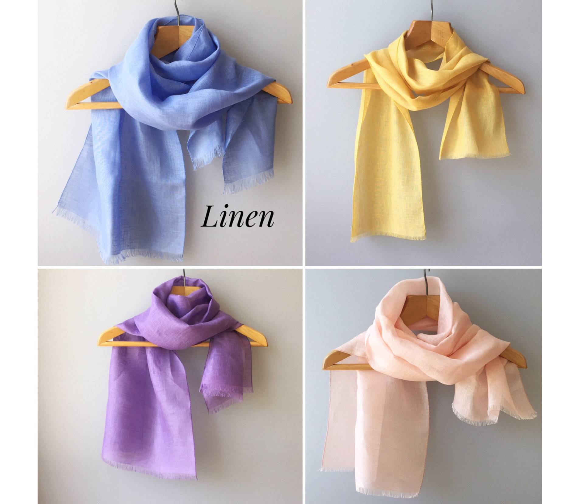 Leichter Leinen Schal Bio Sommer Eco Natur von JPalKnits